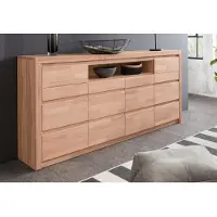 Otto Home Kommode "Silkeborg", beige (kernbuche teilmassiv), Holzwerkstoff Kernbuchefarben (Korpus)/ Massivholz Kernbuche (Front), Holz teilmassiv, Sideboards, Kommode, Breite 170 cm
