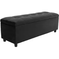 Couch♥ Bettbank "Abgesteppt", schwarz, B:120cm H:42,5cm T:40cm, Holzwerkstoff, Massivholz, Polyester, Sitzbänke, Bettbank, Mit Stauraum, auch als Garderobenbank geeignet, Polsterbank