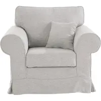 Otto Home Sessel "Shadmoor", grau (hell grau), B:102cm H:102cm T:92cm, 100% Polyester, Sessel, Sessel, Hussenoptik, in uni oder mit Blumendruck, passend zur Shadmoor-Serie