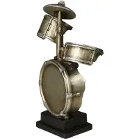Ambiente Haus Dekofigur "Schlagzeug Figur L", silber (antik, silberfarben), B:15cm H:33cm T:8cm, Polyresin, Dekofiguren, Dekofigur