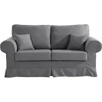 Otto Home 2-Sitzer "Shadmoor", grau (dunkel grau), B:188cm H:102cm T:92cm, 100% Polyester, Sofas, 2-Sitzer, Hussenoptik, in uni oder mit Blumendruck