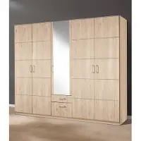 Priess Kleiderschrank "Bilbao", braun (struktureichefarben hell), B:230cm H:193cm T:54cm, Holzwerkstoff, Schränke, Kleiderschrank, Türanschlag links oder rechts