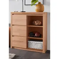 Otto Home Highboard "Silkeborg", beige (kernbuche teilmassiv), B:90cm H:100cm T:35cm, Holz teilmassiv, Sideboards, Highboard, Breite 90 cm
