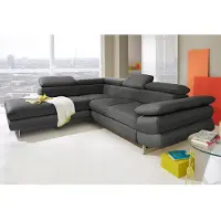 Cotta Ecksofa "Solution L-Form, Design Sofa, bequeme Wellenunterfederung, Design Fuß", grau, B:262cm H:73cm T:228cm, Sofas, Ecksofa, mit Arm- & Kopfteilverstellung, wahlweise mit Schlaffunktion