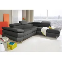 Cotta Ecksofa "Solution L-Form, Design Sofa, bequeme Wellenunterfederung, Design Fuß", grau, B:262cm H:73cm T:228cm, Sofas, Ecksofa, mit Arm- & Kopfteilverstellung, wahlweise mit Schlaffunktion