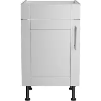 Kochstation Spülenschrank "KS-Ahus", grau (hellgrau matt, hellgrau), B:50cm H:87cm T:58,4cm, Schränke, Spülenschrank, Breite 50 cm