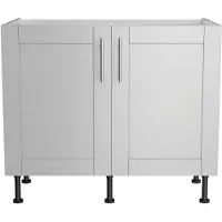 Optifit Spülenschrank "Ahus", grau (hellgrau matt, hellgrau), B:100cm H:87cm T:58,4cm, Schränke, Spülenschrank, Breite 100 cm
