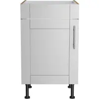 Kochstation Spülenschrank "KS-Ahus", grau (hellgrau matt, wildeiche nachbildung), B:50cm H:87cm T:58,4cm, Schränke, Spülenschrank, Breite 50 cm