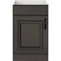 Wiho Küchen Spülenschrank WIHO KÜCHEN "Erla", grau (front: kassette anthrazit, korpus: anthrazit), B:50cm H:82cm T:57cm, Schränke, Spülenschrank, 50 cm breit mit Kassettenfront, ohne Arbeitsplatte