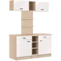Optifit Buffet "Faro", weiß (weiß glanz), B:150cm H:206,6cm T:60cm, Schränke, Buffet, mit Metallgriffen, Breite 150 cm