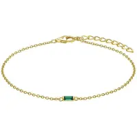 Amor Armband "2034781", gold (gelbgoldfarben, grün), Armbänder, Damen, 19cm, Silber 925 (Sterlingsilber), Armband, mit Zirkonia (synth.)