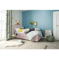 Home affaire 1100000002199 "Mieke", rosa (flamingo), B:103cm L:210cm, Struktur imprägniert (100%), Komplettbetten, 1100000002199, incl. Bettkasten und Topper, Bezug imprägniert, 2 Breiten