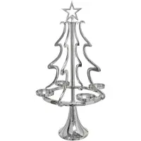 My Home Adventsleuchter "Tannenbaum, Weihnachtsdeko", silber (silberfarben), H:86cm Ø:48cm, Aluminium, Kerzenhalter, Adventsleuchter, Kerzenständer aus Aluminium, Höhe 86 cm
