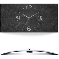 ARTland Wanduhr, gebogen Quarzuhr - silberne Zeiger Granitoptik Größe: 50x25 cm
