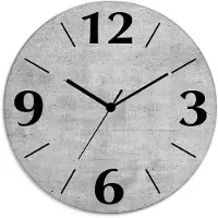 ARTland Glas Wanduhr Funkuhr - schwarzer Zeiger Grauer Betonoptik Größe: 30x30 cm