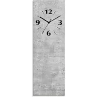 ARTland Glas Wanduhr Quarzuhr - schwarzer Zeiger Grauer Betonoptik Größe: 20x60 cm