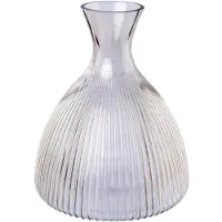 Creativ Deco Dekovase , grau, H:20cm Ø:17cm, Glas, Vasen, Dekovase, geschliffenes Glas, Höhe 20 cm