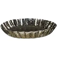 Creativ Deco Dekoschale "Weihnachtsdeko", silber (silberfarben), H:9cm Ø:65cm, Aluminium, Dekoschalen, Dekoschale, mit Struktur-Rand