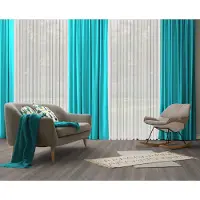 Wirth Vorhang "Dim out" Gr. 1, blau (türkis), B:142cm H:145cm, Jacquard, Polyester, Gardinen, Vorhang
