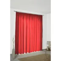 Wirth Vorhang "Felsted" Gr. 1, rot, B:132cm H:150cm, Jacquard, Polyester, Gardinen, Vorhang