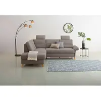 Otto Home Ecksofa "Westerland L-Form", braun (latte), B:238cm H:90cm T:213cm, 100% Polyester, Sofas, Ecksofa, Federkern-Polsterung, wahlweise mit Schlaffunktion, Bettkasten
