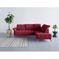 Inosign Ecksofa "Fresh L-Form", rot (bordeaux), B:260cm H:79cm T:220cm, 100% Polyester, Sofas, Ecksofa, Federkern, wahlweise Kopfteilverstellung und motorischer Vorziehsitz