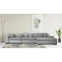 Home affaire Ottomane "Skara L-Form", grau, B:310cm H:86cm T:100cm, 100% Polyester, Sofas, Ottomane, Lounge-Sofa mit Federkernpolsterung, in vielen Bezugsvarianten