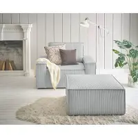 Otto Home Sessel "SHERWOOD Cord Sessel-Set", grau (hellgrau), B:120cm H:85cm T:166cm, 100% Polyester, Sessel, Sessel, Loveseat und Hocker im Set, passend zur Polster-Serie SHERWOOD