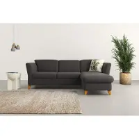 Home affaire Ecksofa "Trelleborg L-Form", grau (fango), B:249cm H:86cm T:162cm, 100% Polyester, Sofas, Ecksofa, Federkern-Polsterung, wahlweise mit Bettfunktion und Bettkasten