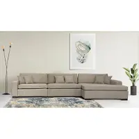 Home affaire Ottomane "Skara L-Form", beige (dunkelbeige), B:310cm H:86cm T:100cm, 100% Polyester, Sofas, Ottomane, Lounge-Sofa mit Federkernpolsterung, in vielen Bezugsvarianten