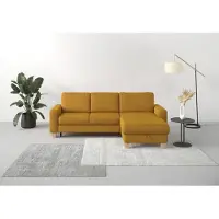 Home affaire Ecksofa "Summer L-Form", gelb (mustard), B:249cm H:91cm T:164cm, 100% Polyester, Sofas, Ecksofa, mit Recamiere, mit oder ohne Bettfunktion und Bettkasten, Cord-Bezug