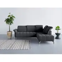 Inosign Ecksofa "Fresh L-Form", grau, B:260cm H:79cm T:220cm, 100% Polyester, Sofas, Ecksofa, Federkern, wahlweise Kopfteilverstellung und motorischer Vorziehsitz