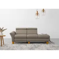 Home affaire Recamiere "Lindgren", braun (savannah), B:206cm H:84cm T:93cm, 100% Polyester, Sofas, Recamiere, wahlweise motorische TV-Funktion, Bettkasten und Kopfteilverstellung