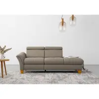 Home affaire Recamiere "Lindgren", braun (savannah), B:206cm H:84cm T:93cm, 100% Polyester, Sofas, Recamiere, wahlweise motorische TV-Funktion, Bettkasten und Kopfteilverstellung