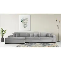 Home affaire Ottomane "Skara L-Form", grau, B:310cm H:86cm T:100cm, 100% Polyester, Sofas, Ottomane, Lounge-Sofa mit Federkernpolsterung, in vielen Bezugsvarianten
