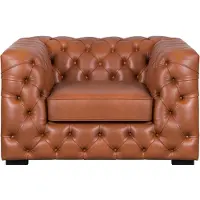 Home affaire Chesterfield-Sessel "Kalina Sessel", braun (cognac), B:110cm H:67cm T:98cm, Sessel, Chesterfield-Sessel, mit klassischer Chesterfield-Knopfheftung, sehr hochwertige Qualität