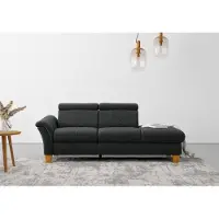 Home affaire Recamiere "Lindgren", grau (anthrazit), B:206cm H:84cm T:93cm, 100% Polyester, Sofas, Recamiere, wahlweise motorische TV-Funktion, Bettkasten und Kopfteilverstellung