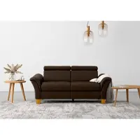 Otto Home 2,5-Sitzer "Lindgren", braun (mocca), B:185cm H:84cm T:93cm, 100% Polyester, Sofas, 2 5-Sitzer, wahlweise mit TV-Funktion, links oder beidseitig, Kopfteilverstellung