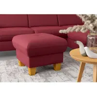 Otto Home Polsterhocker "Lindgren", rot (bordeaux), B:61cm H:46cm T:61cm, 100% Polyester, Hocker, Polsterhocker, mit Stauraum