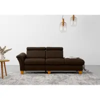 Home affaire Recamiere "Lindgren", braun (mocca), B:206cm H:84cm T:93cm, 100% Polyester, Sofas, Recamiere, wahlweise motorische TV-Funktion, Bettkasten und Kopfteilverstellung