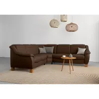 Home affaire Ecksofa "Caldera L-Form", braun (dunkelbraun), B:270cm H:91cm T:250cm, 100% Polyester, Sofas, Ecksofa, Federkern, wahlweise mit Kopfteilverstellung, Bettfunktion, Bettkasten