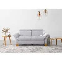 Home affaire 2,5-Sitzer "Lindgren", silber, B:185cm H:84cm T:93cm, 100% Polyester, Sofas, 2 5-Sitzer, wahlweise mit TV-Funktion, links oder beidseitig, Kopfteilverstellung