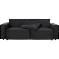Inosign Schlafsofa "Marva, B: 245 cm, Liegel. 152x190 cm", schwarz (schwarz, grau), B:245cm H:90cm T:102cm, 100% Polyester, Sofas, Schlafsofa, Bettfunktion, Bettkasten & 1 Zierkissen, Federkern