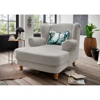 Home affaire Loveseat "Tassilo", grau (hellgrau), B:121cm H:107cm T:147cm, 100% Polyester, Sessel, Loveseat