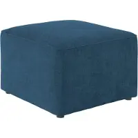Andas Hocker "Sundstrup", blau, B:70cm H:47cm T:70cm, 100% Polyester, Hocker, Hocker, Modulserie, individuelle Zusammenstellung