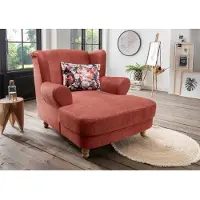 Home affaire Loveseat "Tassilo Big Mega Ohrensessel, viel Platz und bequem, Breite 121cm", orange (koralle), B:121cm H:107cm T:147cm, 100% Polyester, Sessel, Loveseat