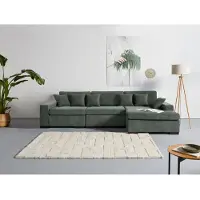 Home affaire Ottomane "Skara L-Form", grau, B:310cm H:86cm T:100cm, 100% Polyester, Sofas, Ottomane, Lounge-Sofa mit Federkernpolsterung, in vielen Bezugsvarianten