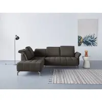 Otto Home Ecksofa "Fresh L-Form", grau (mittelgrau), B:260cm H:79cm T:220cm, 98% Polyester 2% Polyamid, Sofas, Ecksofa, Federkern, wahlweise Kopfteilverstellung und motorischer Vorziehsitz