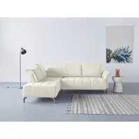 Inosign Ecksofa "Fresh L-Form", weiß, B:260cm H:79cm T:220cm, 98% Polyester 2% Polyamid, Sofas, Ecksofa, Federkern, wahlweise Kopfteilverstellung und motorischer Vorziehsitz