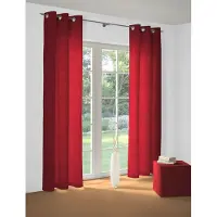 Wirth Vorhang "Toco-Ranke" Gr. 1, rot, B:132cm H:145cm, Chenille, Polyacryl, Polyester, Gardinen, Vorhang
